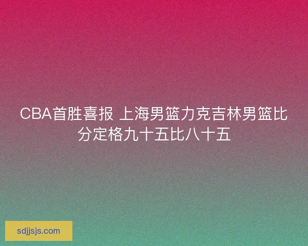 CBA首胜喜报 上海男篮力克吉林男篮比分定格九十五比八十五